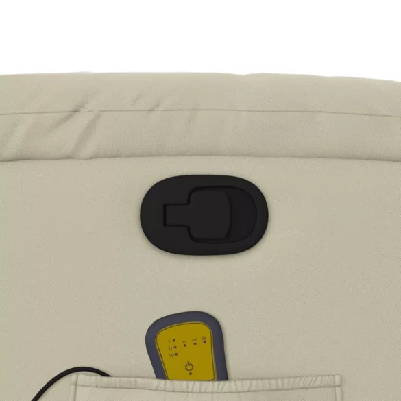 krémszínű műbőr dönthető masszázsfotel