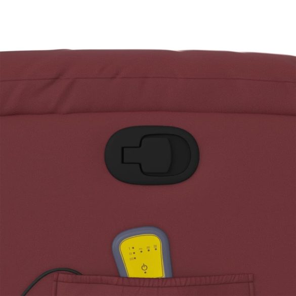 bordó műbőr dönthető masszázsfotel