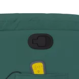 sötétzöld szövet dönthető masszázsfotel