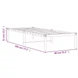 fehér fém ágykeret 75 x 190 cm