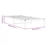 fehér fém ágykeret 90x190 cm