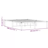 fehér fém ágykeret 140 x 190 cm