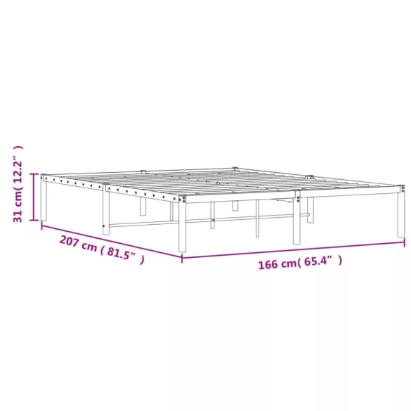 fehér fém ágykeret 160 x 200 cm