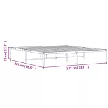 fehér fém ágykeret 180 x 200 cm