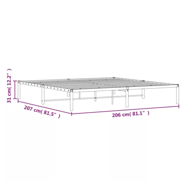 fehér fém ágykeret 200 x 200 cm