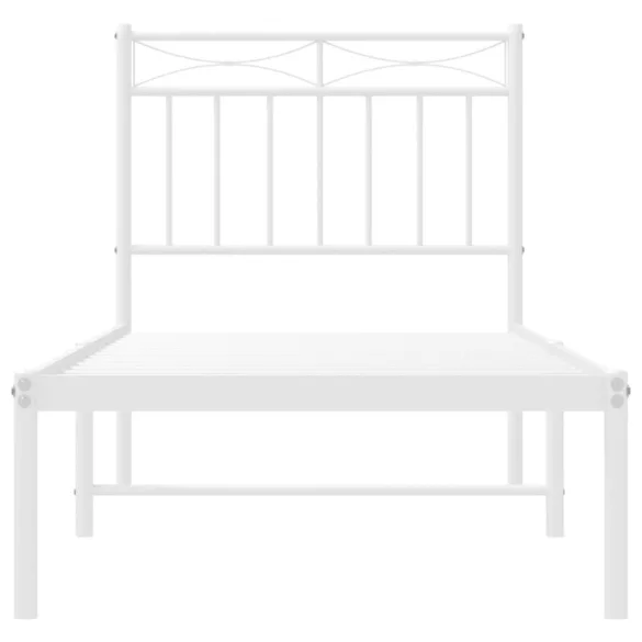 fehér fém ágykeret matrac nélkül fejtámlával 180 x 200 cm