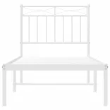 fehér fém ágykeret fejtámlával 80x200 cm