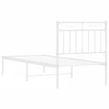 fehér fém ágykeret fejtámlával 80x200 cm