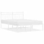 fehér fém ágykeret fejtámlával 140 x 200 cm