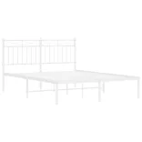 fehér fém ágykeret fejtámlával 140 x 200 cm