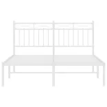 fehér fém ágykeret fejtámlával 140 x 200 cm