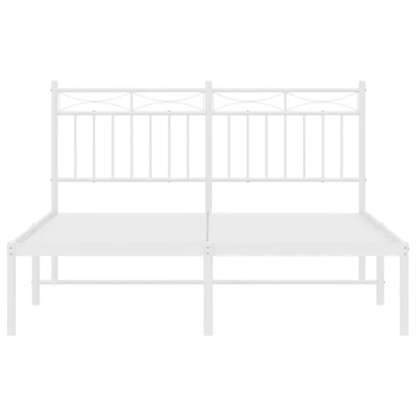 fehér fém ágykeret fejtámlával 140 x 200 cm