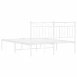 fehér fém ágykeret fejtámlával 140 x 200 cm