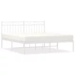 fehér fém ágykeret fejtámlával 150 x 200 cm