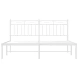 fehér fém ágykeret fejtámlával 150 x 200 cm