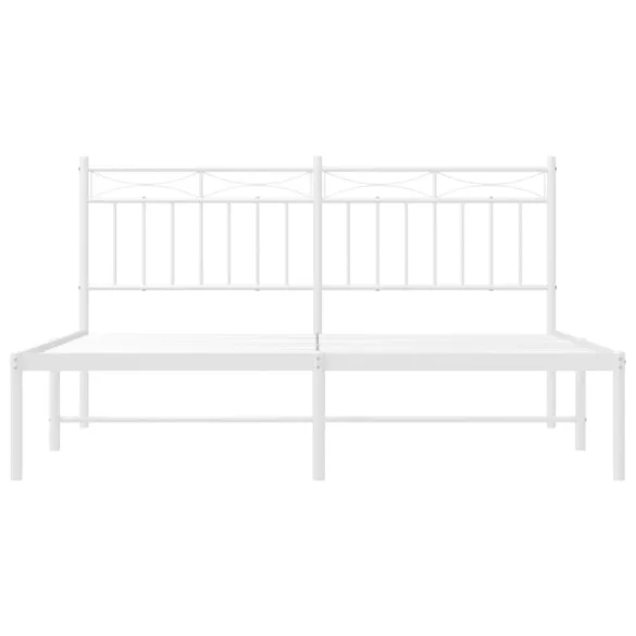 fehér fém ágykeret fejtámlával 150 x 200 cm