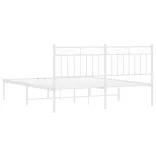 fehér fém ágykeret fejtámlával 150 x 200 cm