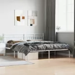 fehér fém ágykeret fejtámlával 183 x 213 cm