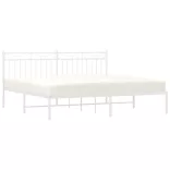 fehér fém ágykeret fejtámlával 183 x 213 cm