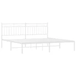 fehér fém ágykeret fejtámlával 183 x 213 cm