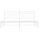 fehér fém ágykeret fejtámlával 183 x 213 cm