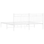 fehér fém ágykeret fejtámlával 183 x 213 cm