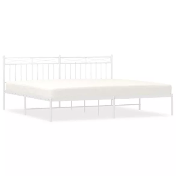 fehér fém ágykeret fejtámlával 193 x 203 cm