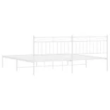 fehér fém ágykeret fejtámlával 193 x 203 cm