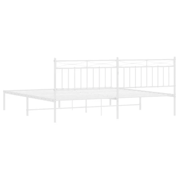 fehér fém ágykeret fejtámlával 193 x 203 cm