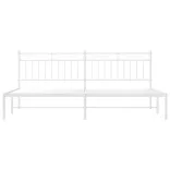 fehér fém ágykeret fejtámlával 200 x 200 cm