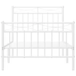 fehér fém ágykeret fej- és lábtámlával 90 x 190 cm