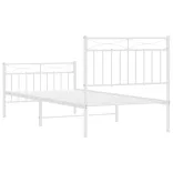 fehér fém ágykeret fej- és lábtámlával 90 x 190 cm