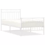 fehér fém ágykeret fej- és lábtámlával 90x200 cm