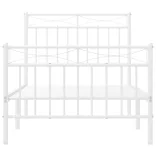 fehér fém ágykeret fej- és lábtámlával 90x200 cm