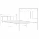 fehér fém ágykeret fej- és lábtámlával 90x200 cm