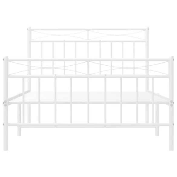 fehér fém ágykeret fej- és lábtámlával 107 x 203 cm
