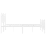 fehér fém ágykeret fej- és lábtámlával 120 x 190 cm