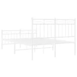 fehér fém ágykeret fej- és lábtámlával 120 x 190 cm