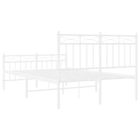 fehér fém ágykeret fej- és lábtámlával 120 x 190 cm