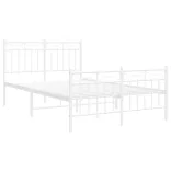 fehér fém ágykeret fej- és lábtámlával 120x200 cm