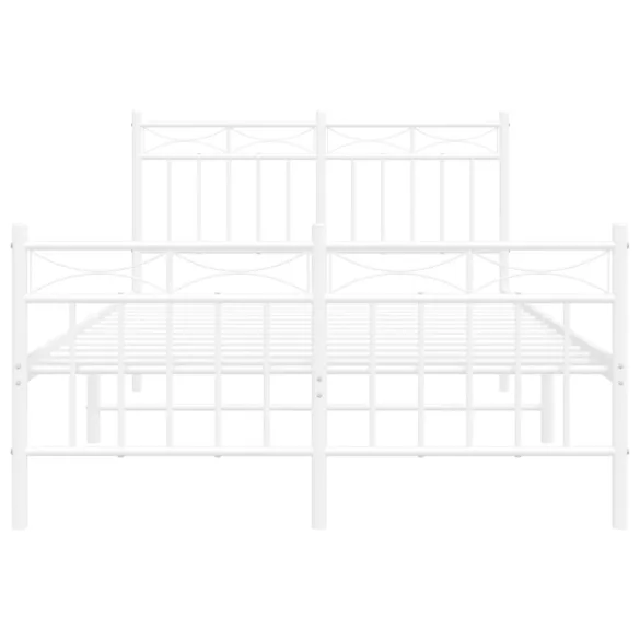 fehér fém ágykeret fej- és lábtámlával 120x200 cm
