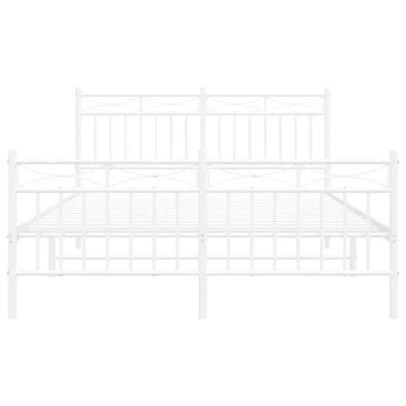 fehér fém ágykeret fej- és lábtámlával 135x190 cm