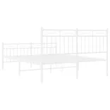 fehér fém ágykeret fej- és lábtámlával 135x190 cm