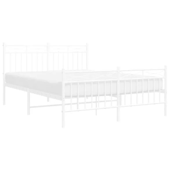 fehér fém ágykeret fej- és lábtámlával 140x200 cm