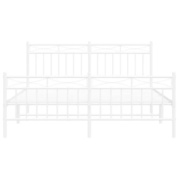 fehér fém ágykeret fej- és lábtámlával 150x200 cm