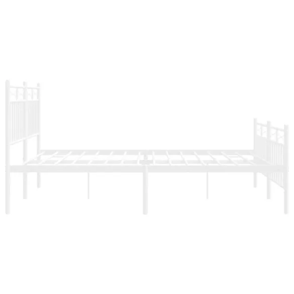 fehér fém ágykeret fej- és lábtámlával 150x200 cm