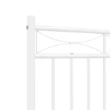 fehér fém ágykeret fej- és lábtámlával 150x200 cm