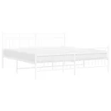 fehér fém ágykeret fej- és lábtámlával 183 x 213 cm
