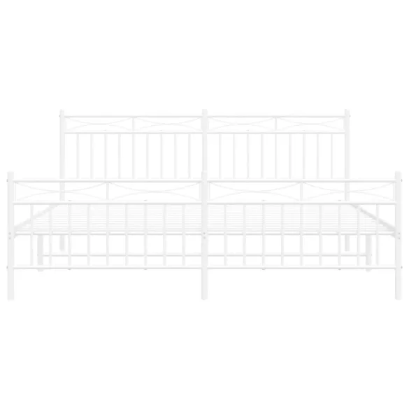 fehér fém ágykeret fej- és lábtámlával 183 x 213 cm