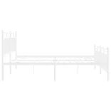 fehér fém ágykeret fej- és lábtámlával 183 x 213 cm